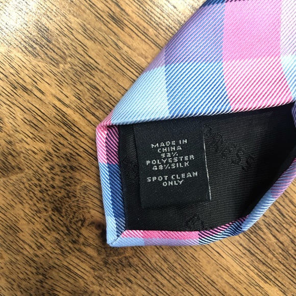 Express Pink, Purple and Blue Plaid Tie - Picture 2 of 4
